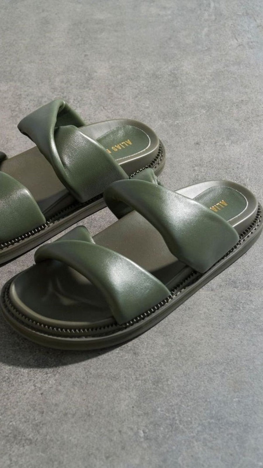 Shoes Alias Mae | Alias Mae Paris Slide - Moss Leather