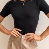 Clothing FASHION ALLIED | Laylin Ribbed Top - Black