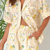 Clothing Main St | Abey Button Up Shirt And Shorts Set - Lemons And Love