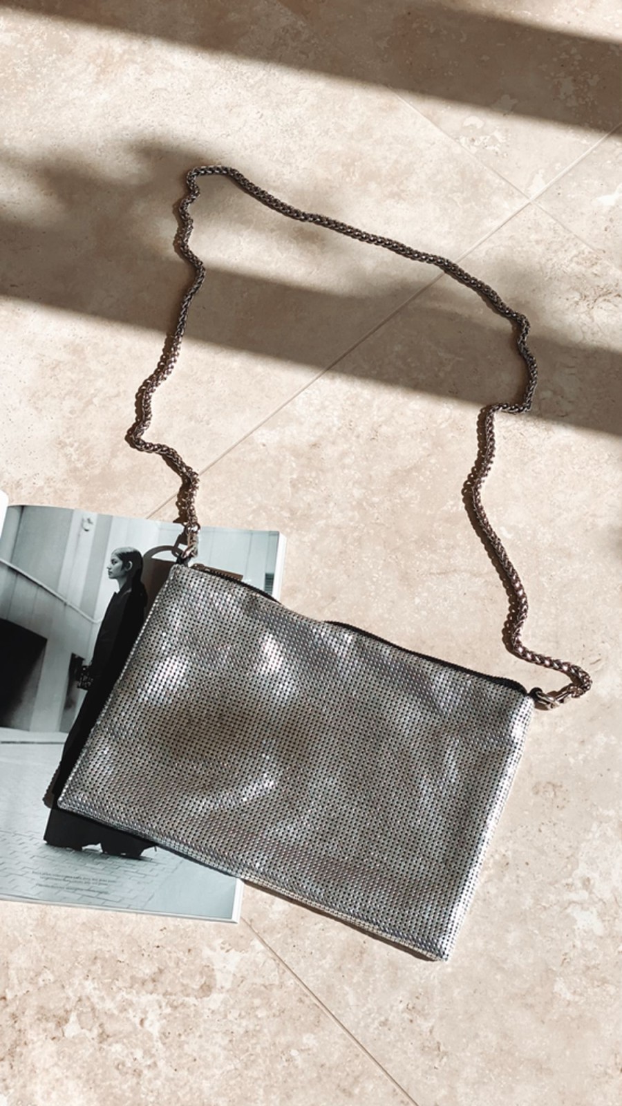 Accessories Adorne | Chain Mesh Small Bag - Silver