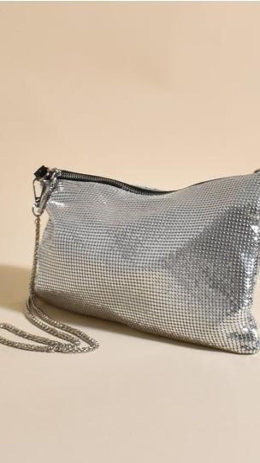 Accessories Adorne | Chain Mesh Small Bag - Silver