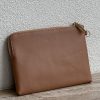 Accessories Adorne | Becca Textured Corner Zip Pouch - Dark/Camel