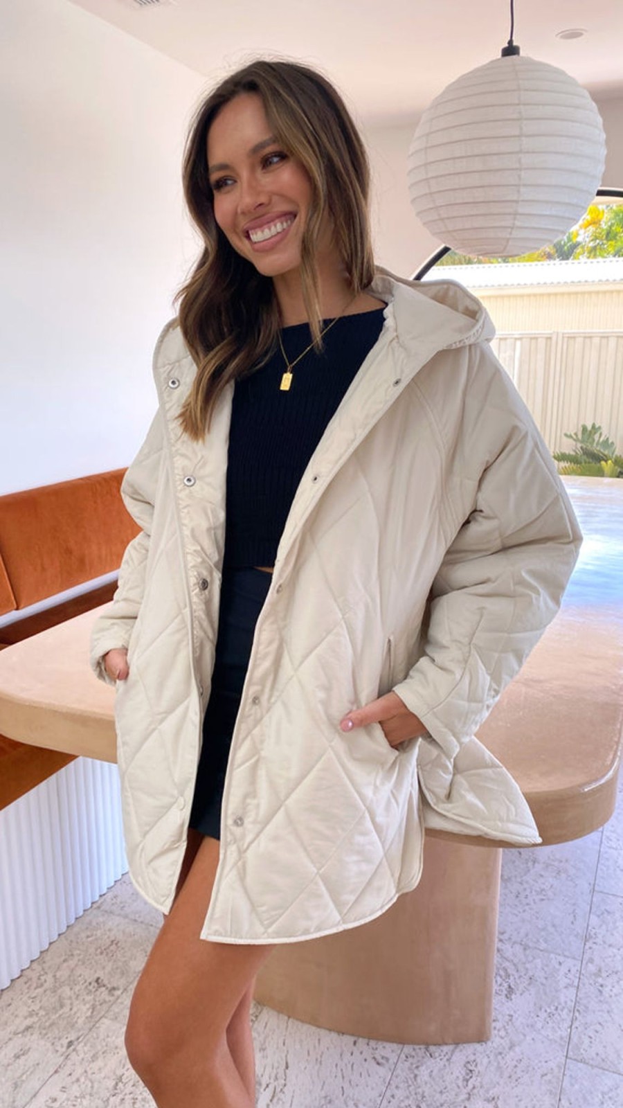 Clothing FASHION ALLIED | Olsen Short Coat - Cream