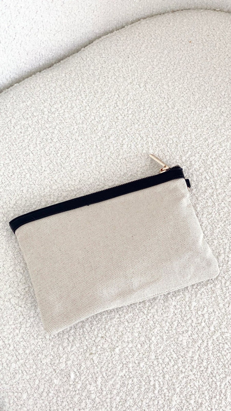 Accessories Adorne | Carissa Canvas Pouch - Black/Natural