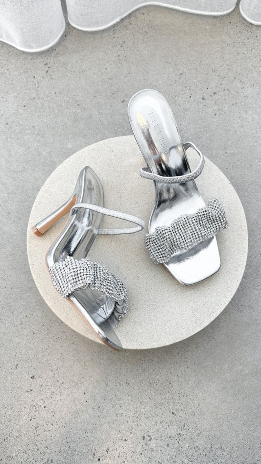 Shoes Billini | Brandi Heel - Silver Metallic Diamante