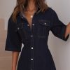 Clothing Pink Diamond | Raz Mini Dress - Dark Denim