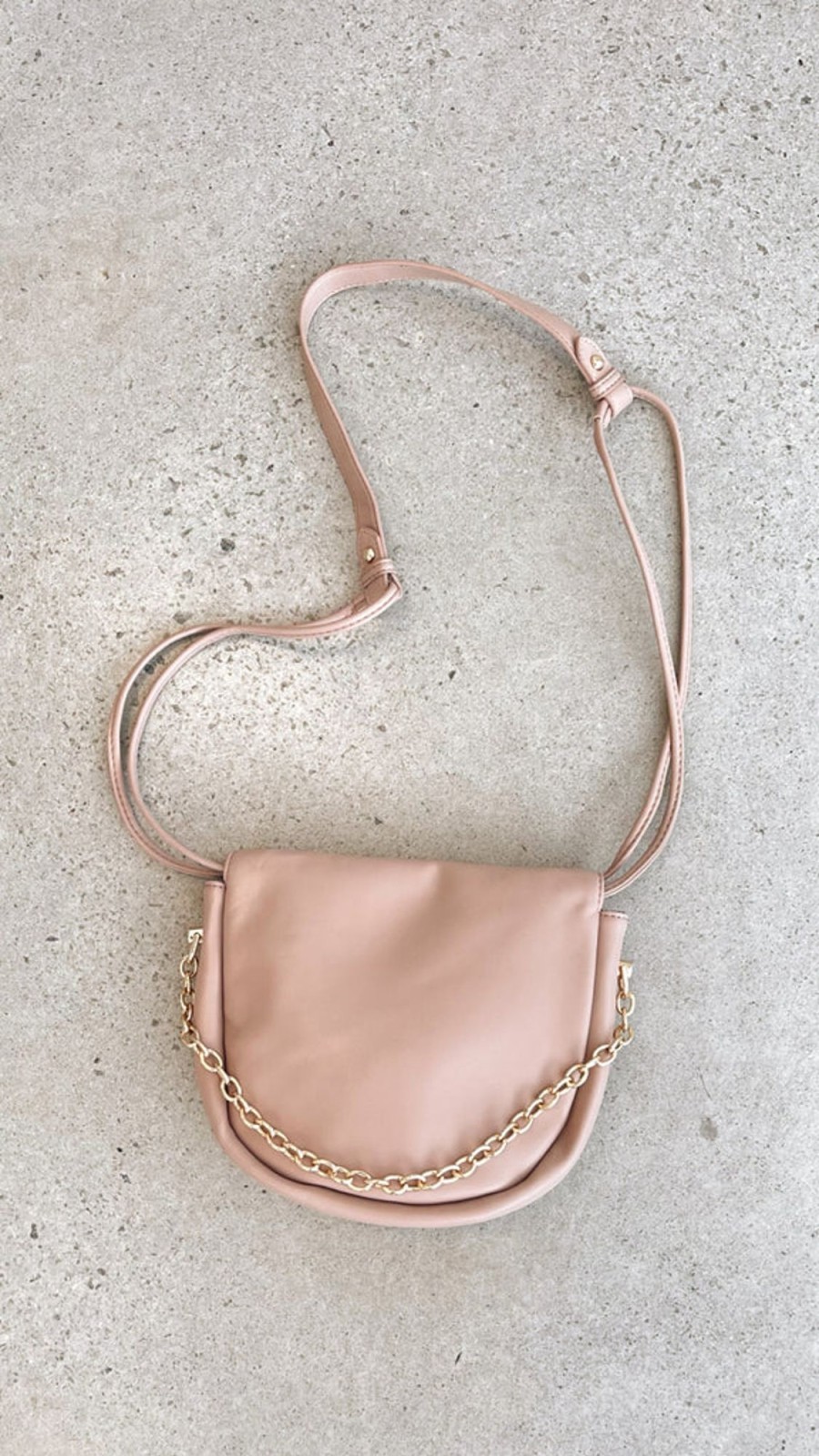 Accessories Adorne | Brinley Gathered Top Crossbody Bag - Nude/Gold