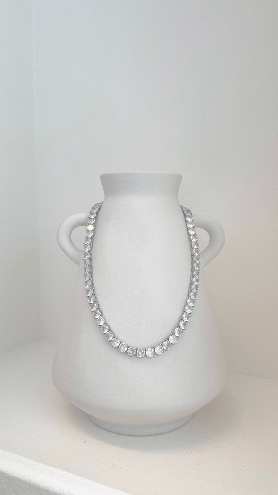 Accessories Adorne | Classic Tennis Necklace - Crystal/Silver