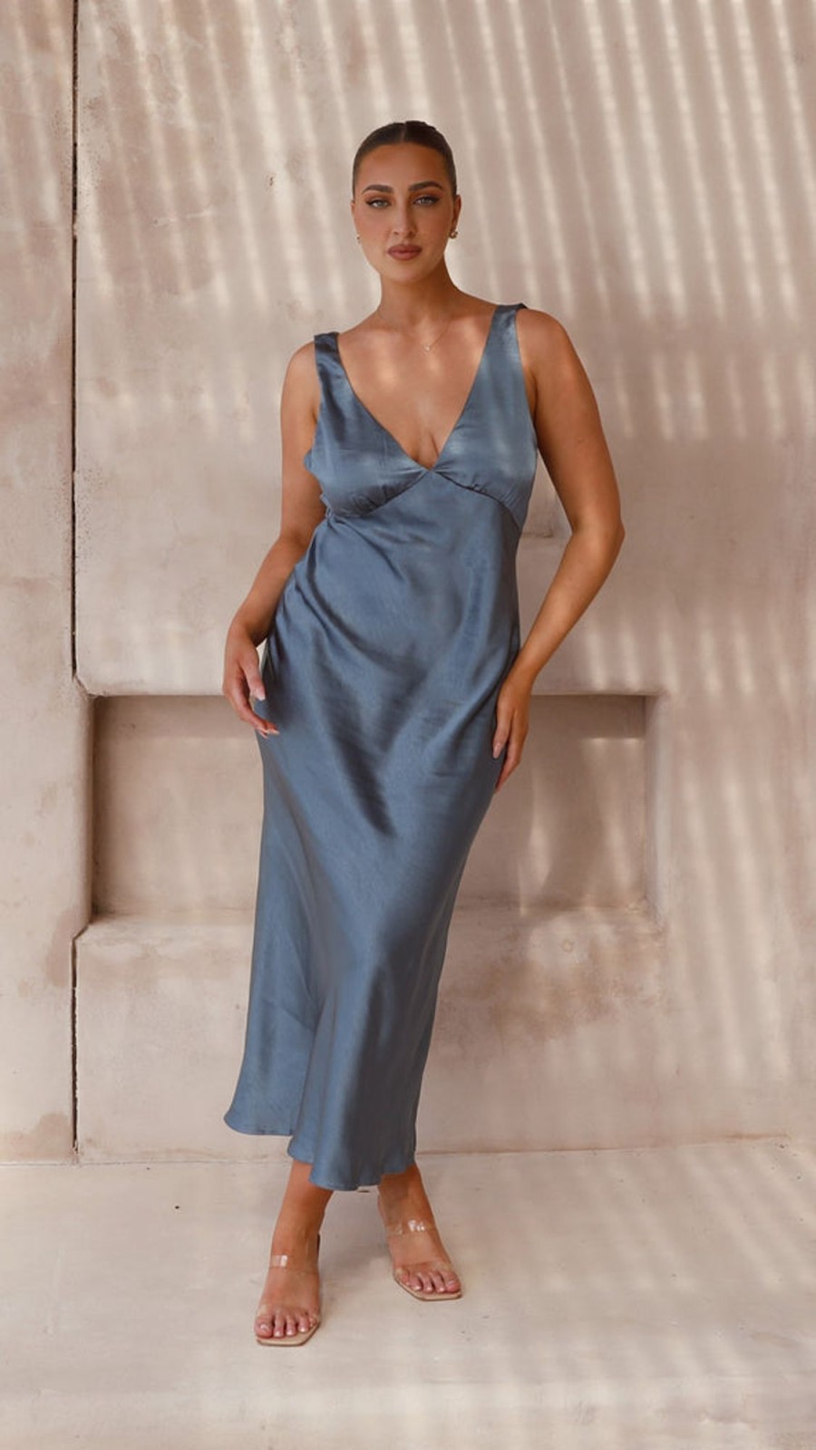 Wedding Billy J | Sammie Maxi Dress - Steel Blue