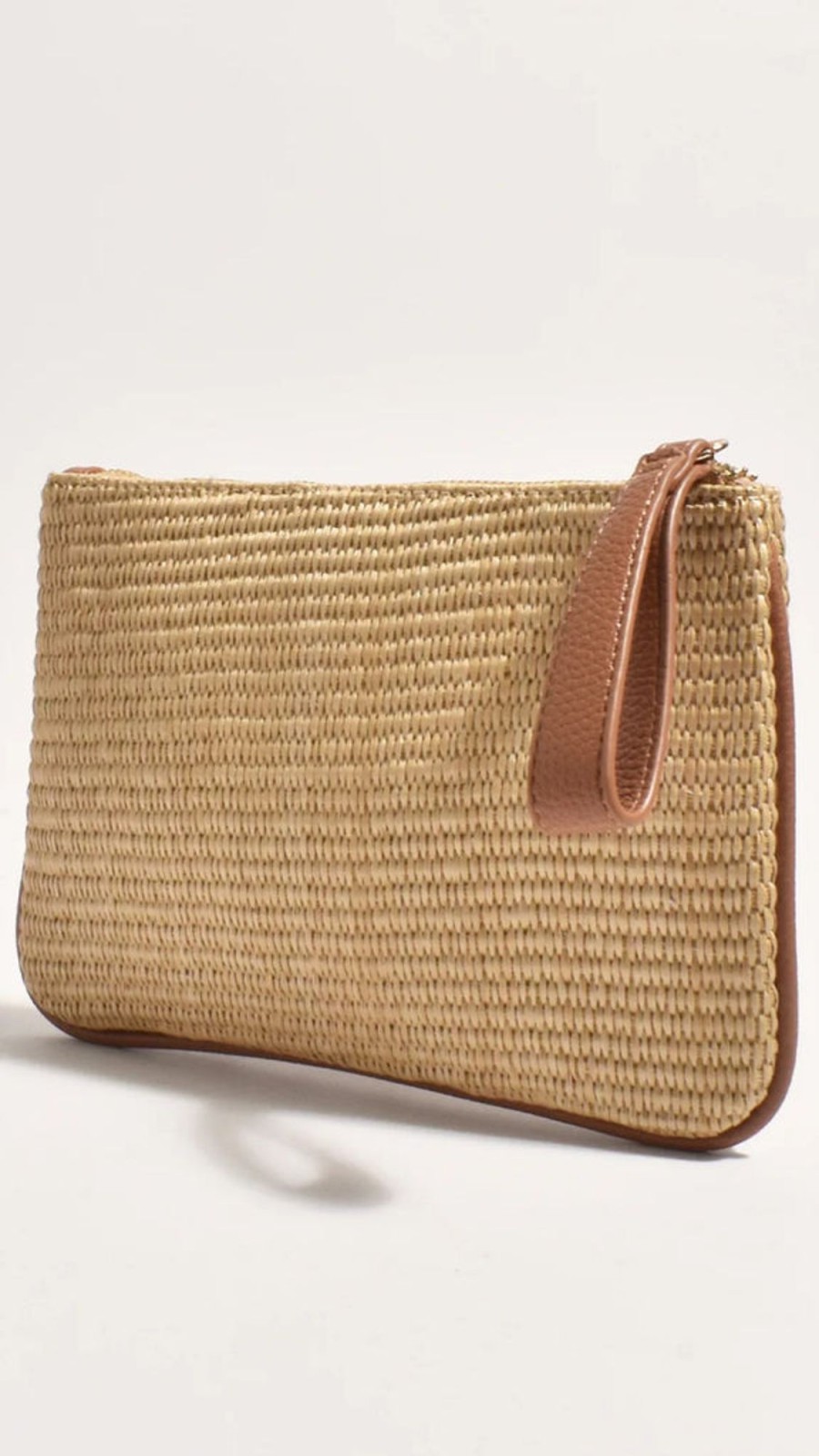 Accessories Adorne | Francesca Weave Pouch - Natural/Tan