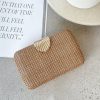 Accessories Adorne | Livy Shell Clasp Woven Structured Clutch - Natural