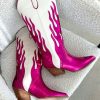 Shoes Billini | Zarina Boots - Fuchsia Metallic/Ivory