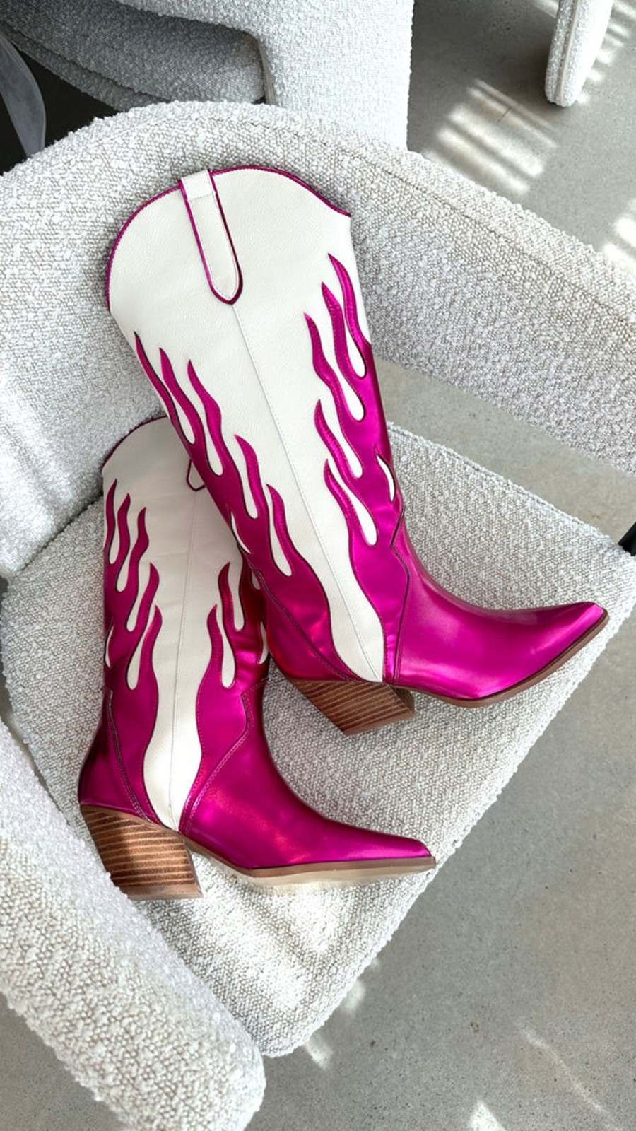 Shoes Billini | Zarina Boots - Fuchsia Metallic/Ivory