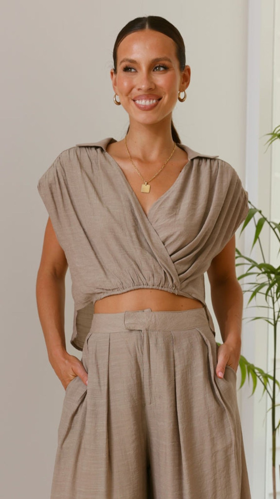 Clothing Main St | Haku Top - Sandstone