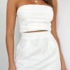 Clothing Luvalot | Sahira Strapless Crop Top - White