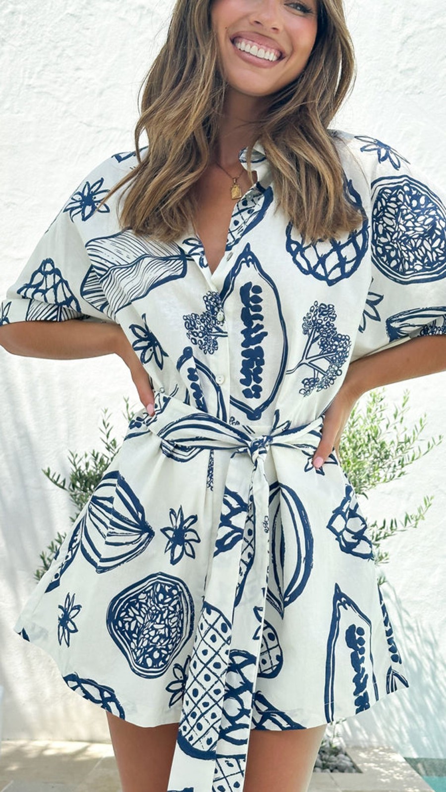 Clothing Main St | Holiday Playsuit - Blue Print