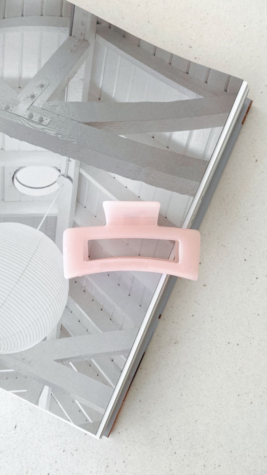 Accessories Angel Whisper | Steph Rectangle Claw Clip - Baby Pink