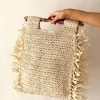 Accessories Adorne | Fringe Edge Shopper Bag - Natural