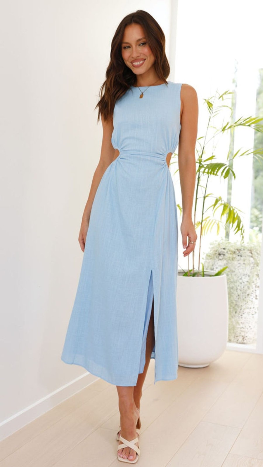 Clothing Main St | Jamila Midi Dress - Light Blue