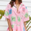 Clothing By Frankie | Aralyn Playsuit - Pink Stamps Print