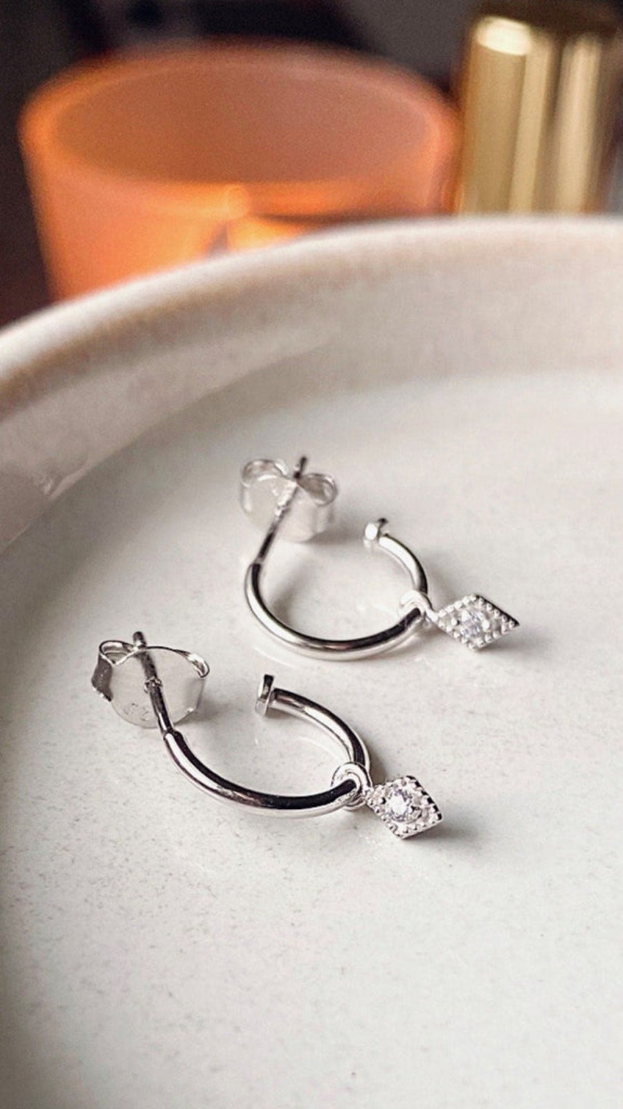 Accessories Jolie u0026 Deen | Crystal Mini Sleepers - Sterling Silver