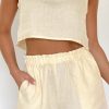 Clothing NUDE LUCY | Amani Linen Top - Eggnog