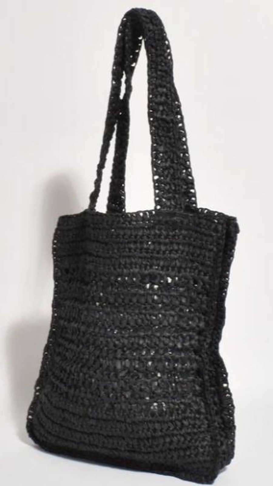 Accessories Adorne | Keely Flat Crochet Tote - Black