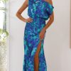 Clothing Pink Diamond | Zabby Maxi Dress - Green / Blue Print