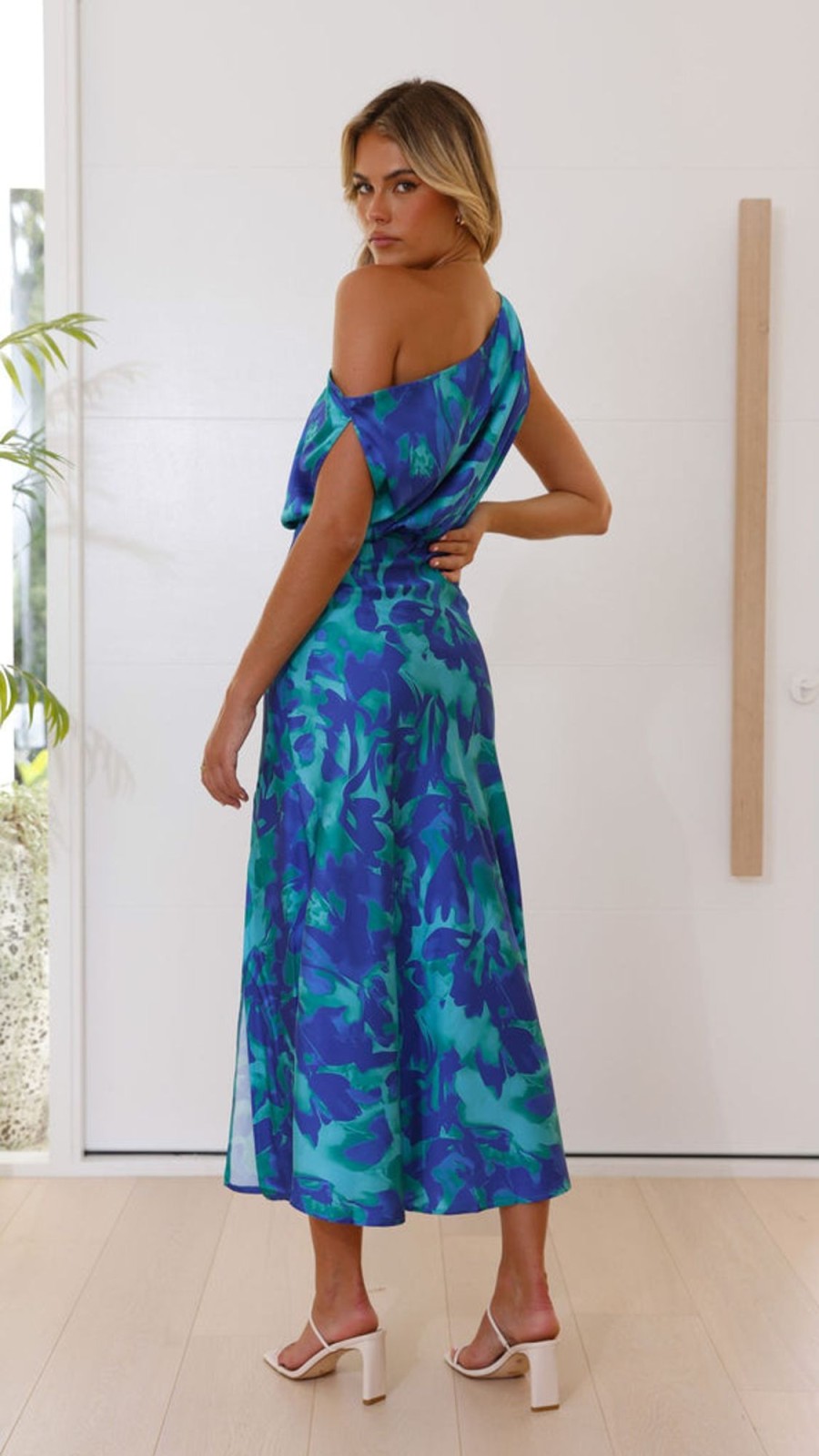 Clothing Pink Diamond | Zabby Maxi Dress - Green / Blue Print