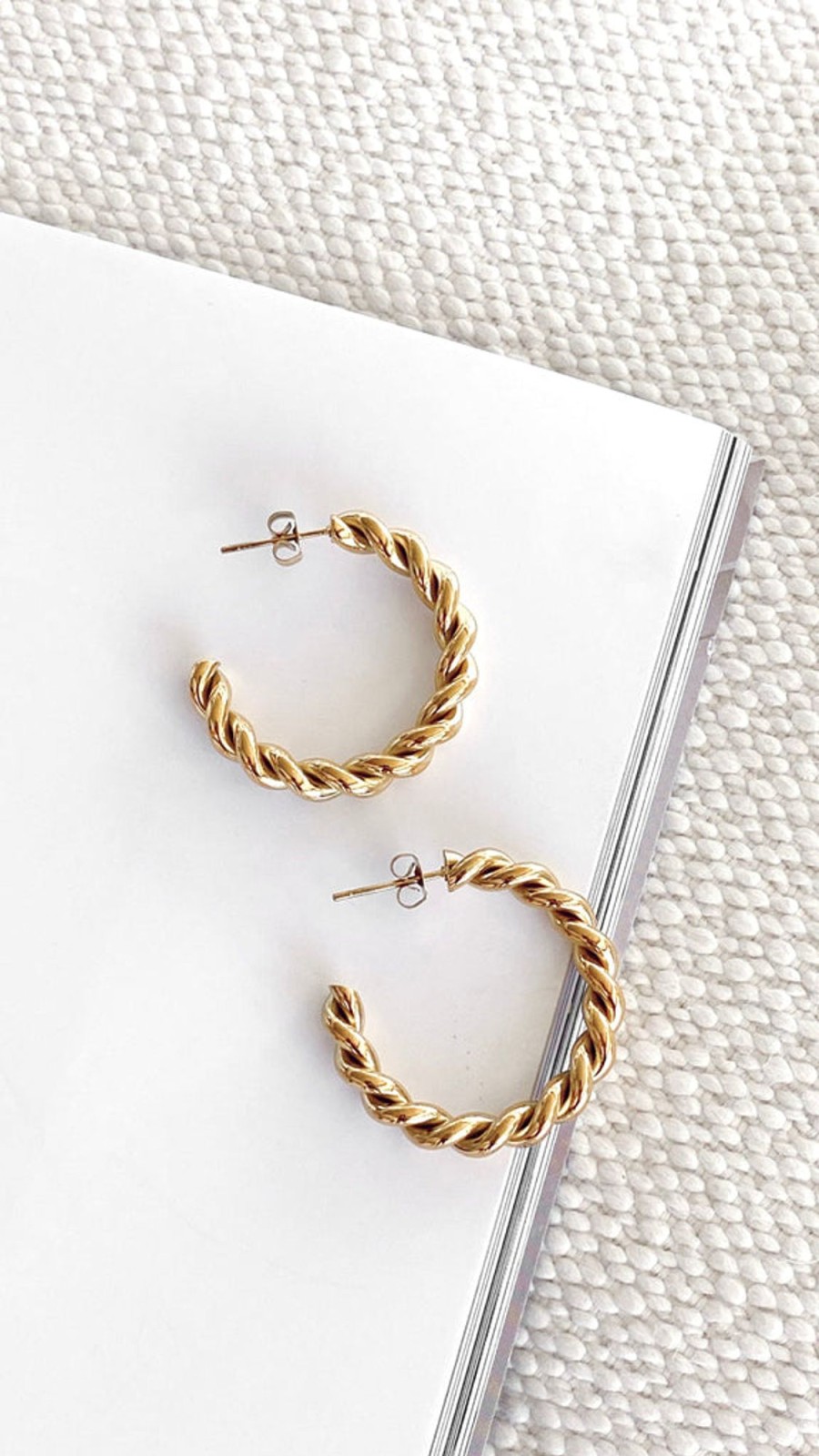 Accessories SIRHC THE LABEL | Twist Hoop Earrings - Gold