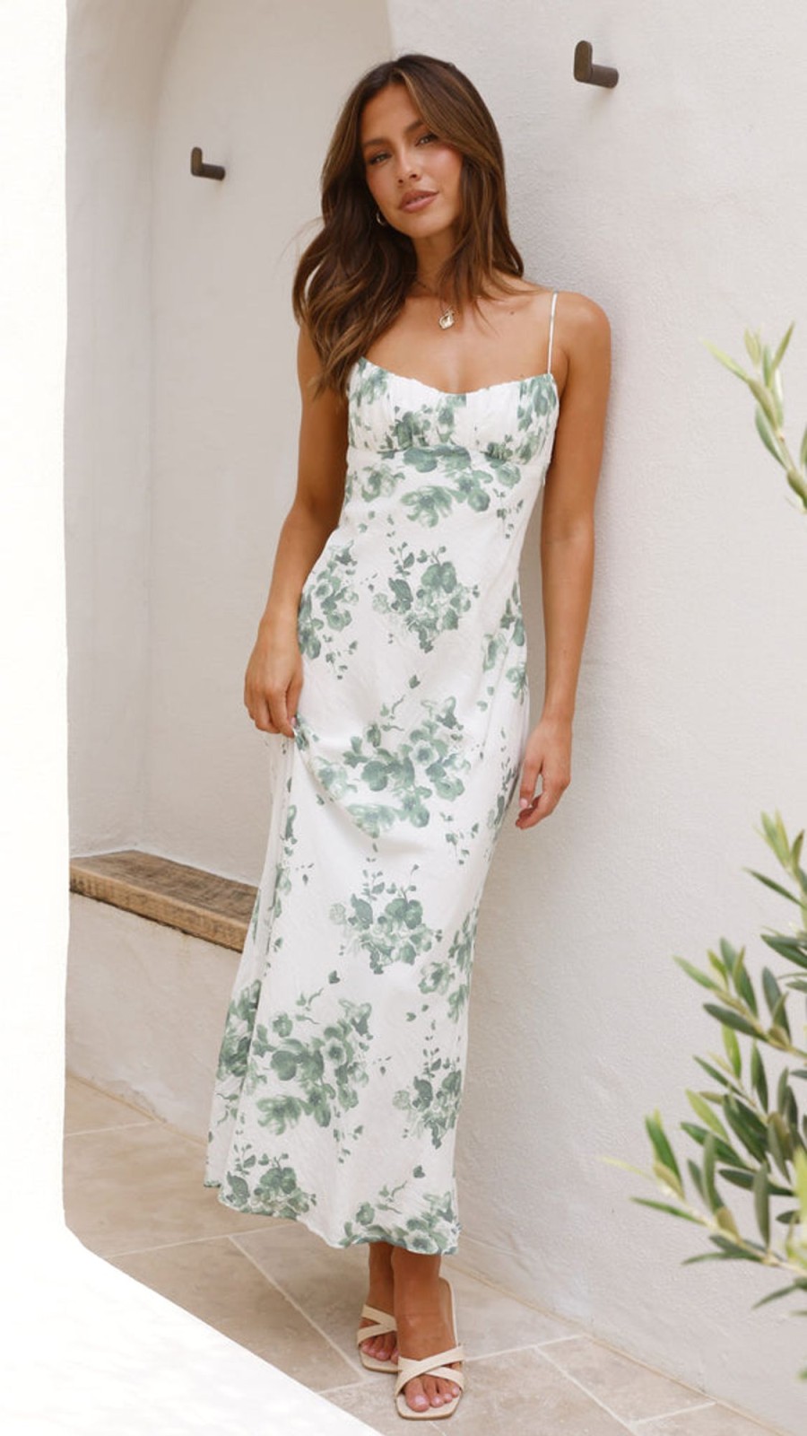 Wedding SASHA (BNE) | Margie Midi Dress - Green Floral