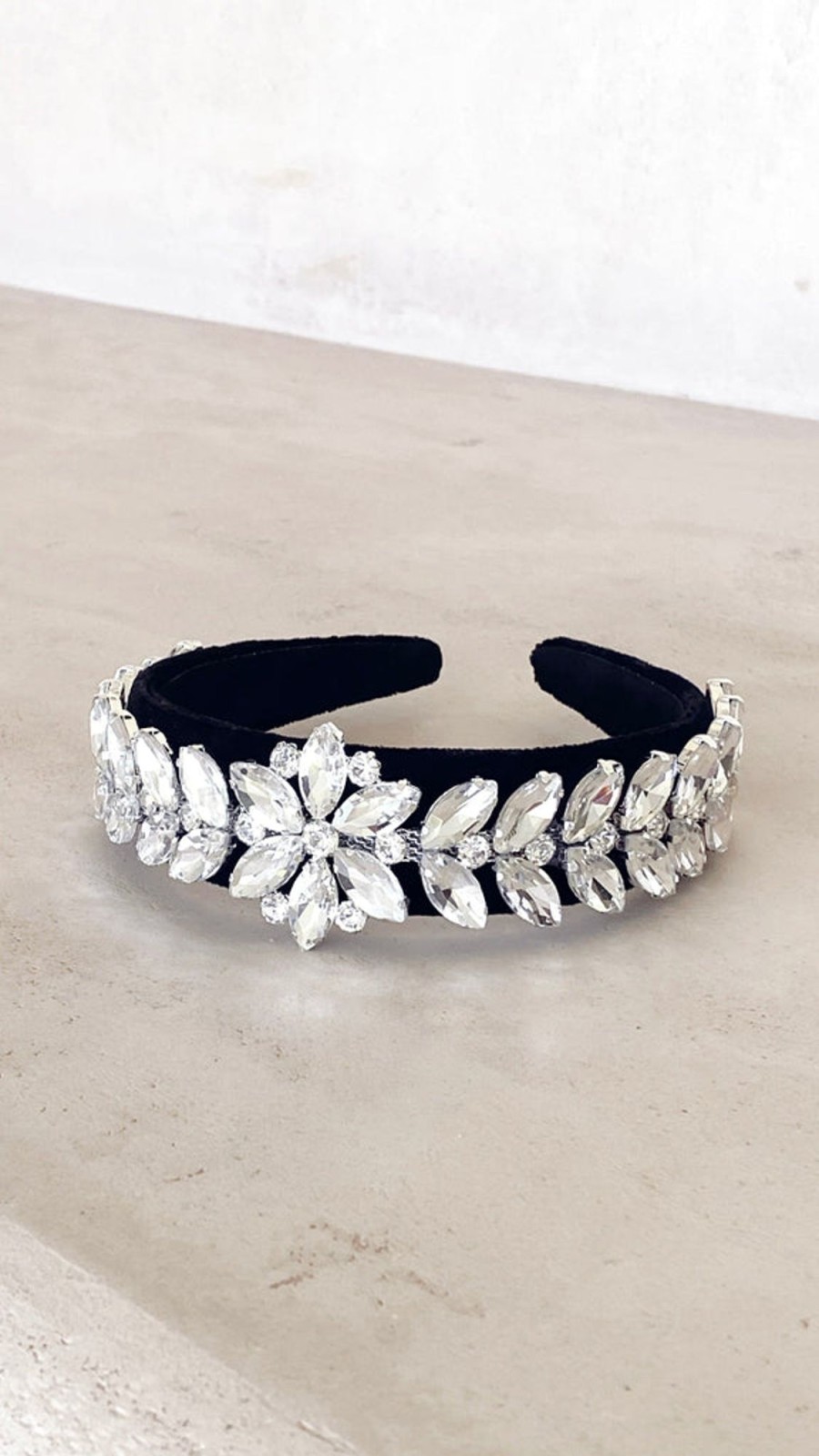 Accessories Adorne | Baroque Statement Headband - Black/Crystal