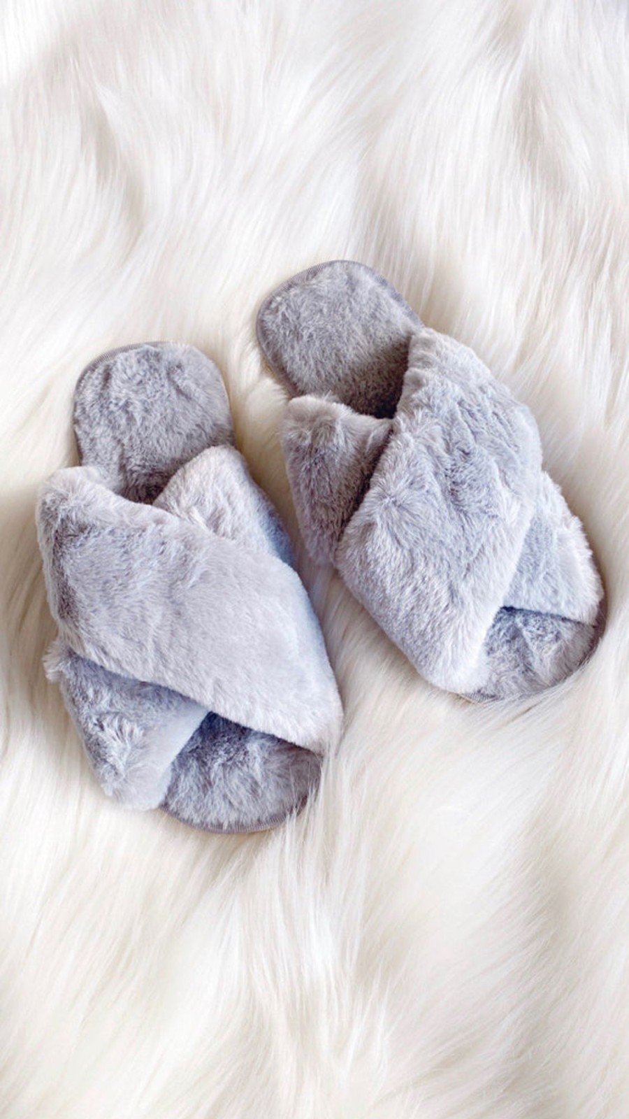 Shoes Angel Whisper | Jessica Fluffy Slippers - Grey