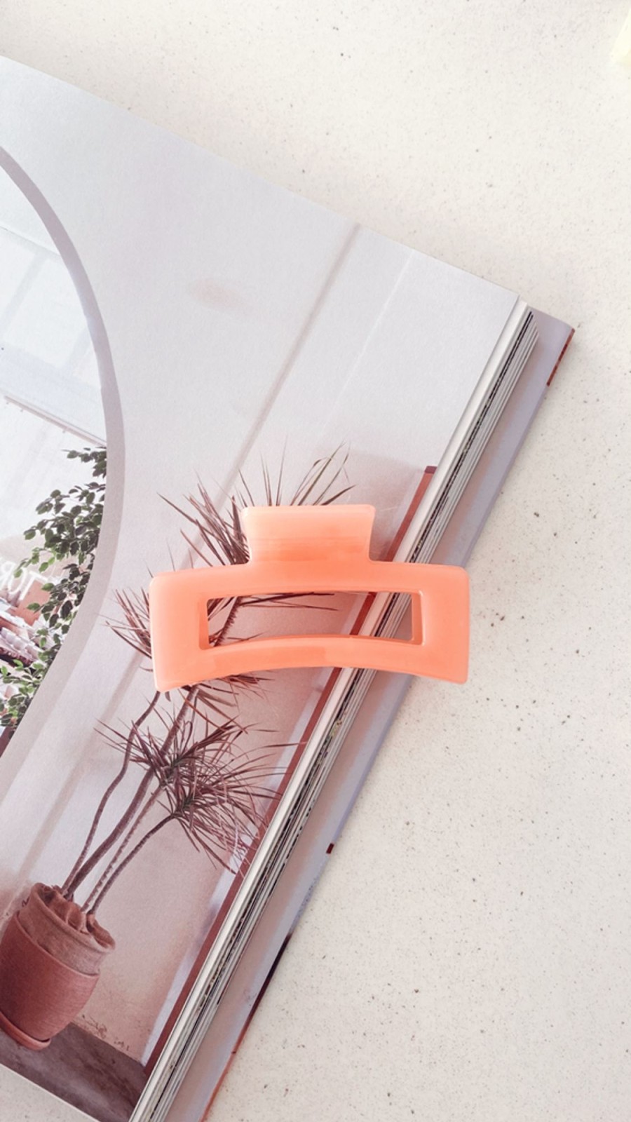 Accessories Angel Whisper | Steph Rectangle Claw Clip - Coral