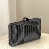 Accessories Adorne | Mariah Diamante Structured Clutch - Black