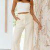 Clothing NUDE LUCY | Amani Tailored Linen Pant - Eggnog