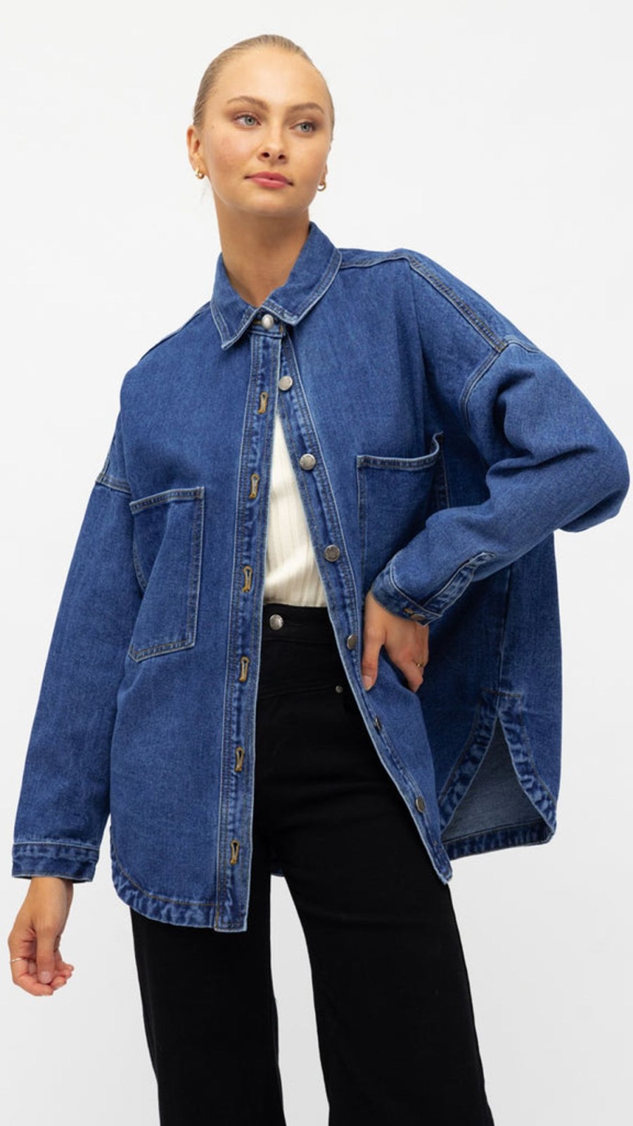 Clothing FASHION ALLIED | Ensley Denim Jacket - Dark Denim