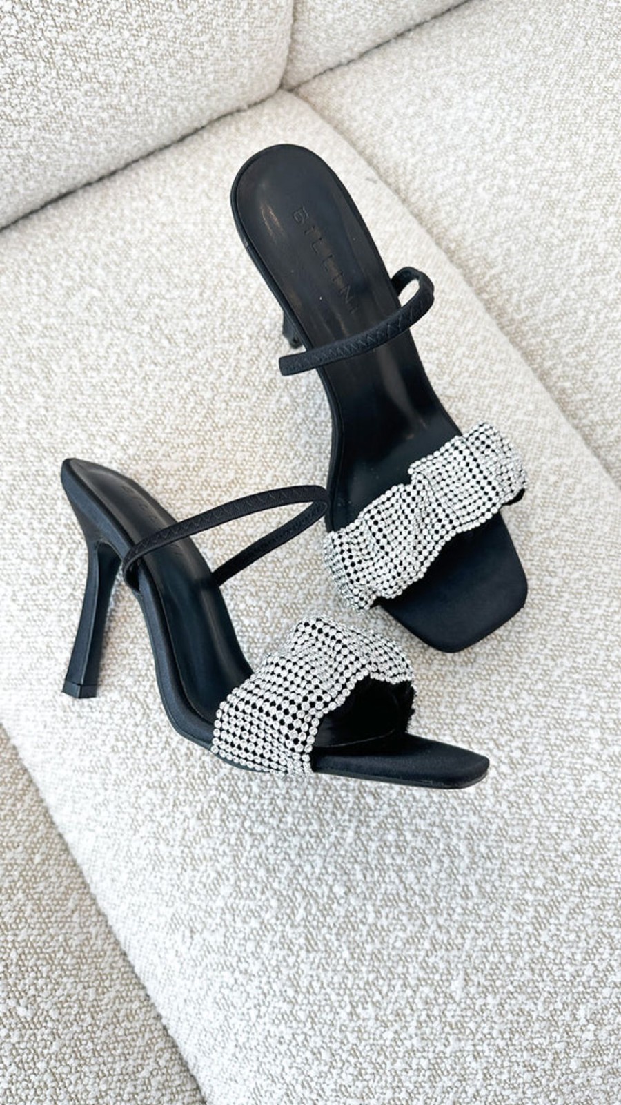 Shoes Billini | Brandi Heel - Black Satin Diamante