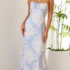 Clothing SASHA (BNE) | Margie Midi Dress - Blue / White Floral