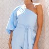 Clothing Desire | Abrielle One Shoulder Playsuit - Sky Blue