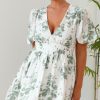 Wedding LILYWHYT | Erin Mini Dress - Green/White Floral