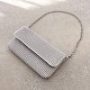 Accessories Adorne | Malia Foldover Diamante Clutch - Silver