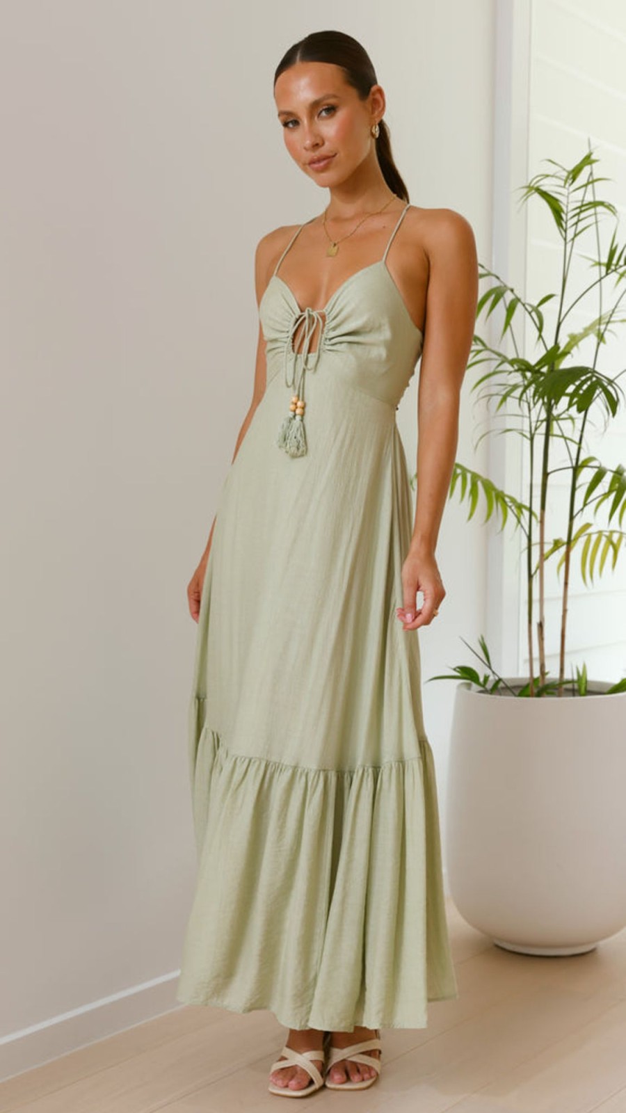 Clothing LILYWHYT | Dabney Maxi Dress - Sage