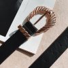 Accessories Angel Whisper | Amelie Twist Buckle Belt - Black/Gold