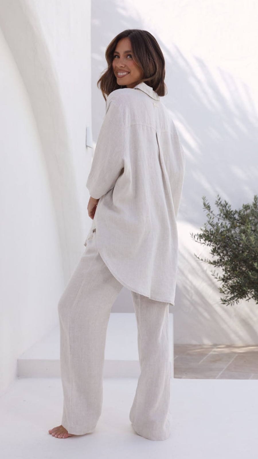 Clothing NUDE LUCY | Linen Lounge Pant - Natural